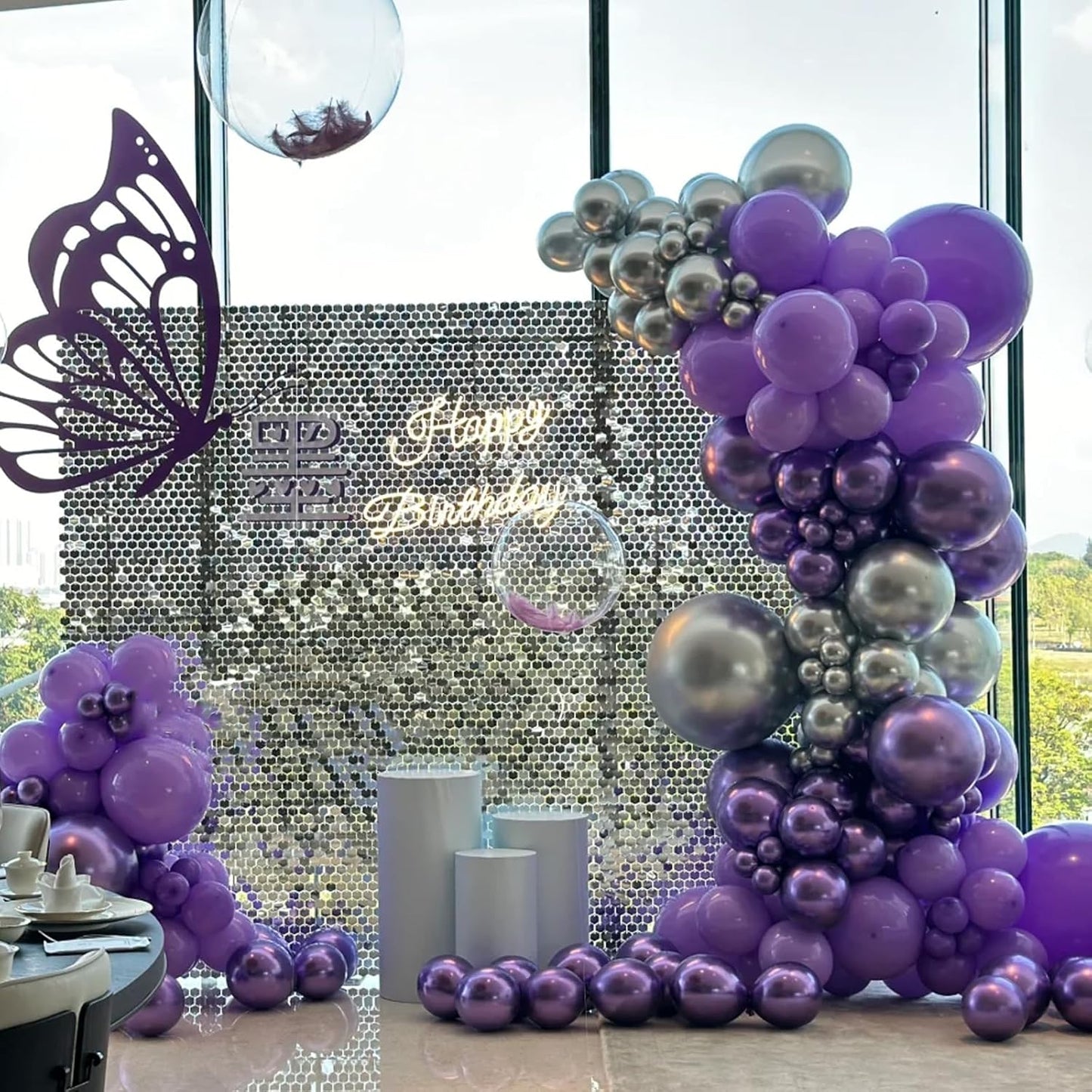 Voircoloria Metallic Purple Balloons - 12-Inch Chrome Latex Party Balloons | 66-Pack for Celebrations