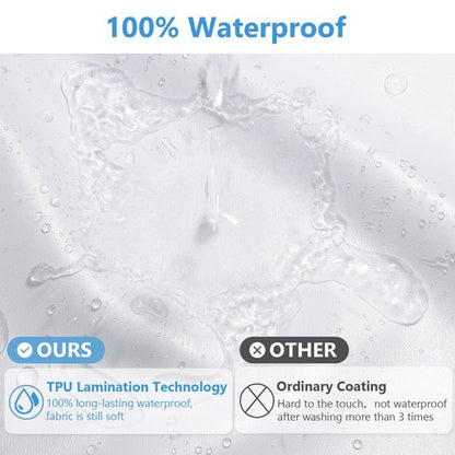 PILOTSHARK 120GSM Ultimate Waterproof Fabric Shower Curtain Liner - TPU Lamination Technology with 3 Magnets,Machine Washable,71x72 Inch Soft Cloth Shower Curtain or Shower Liner,for Bathroom(White)