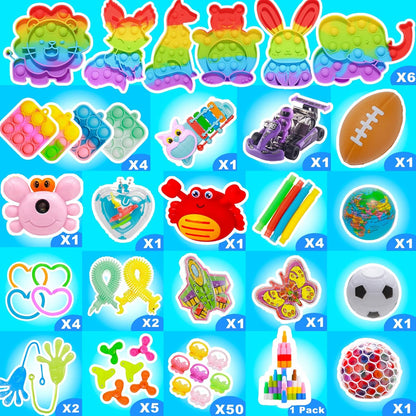 Skiennix Kids Party Favors - 1000 Pcs Fidget Toys Pack for Classroom Prizes & Stress Relief