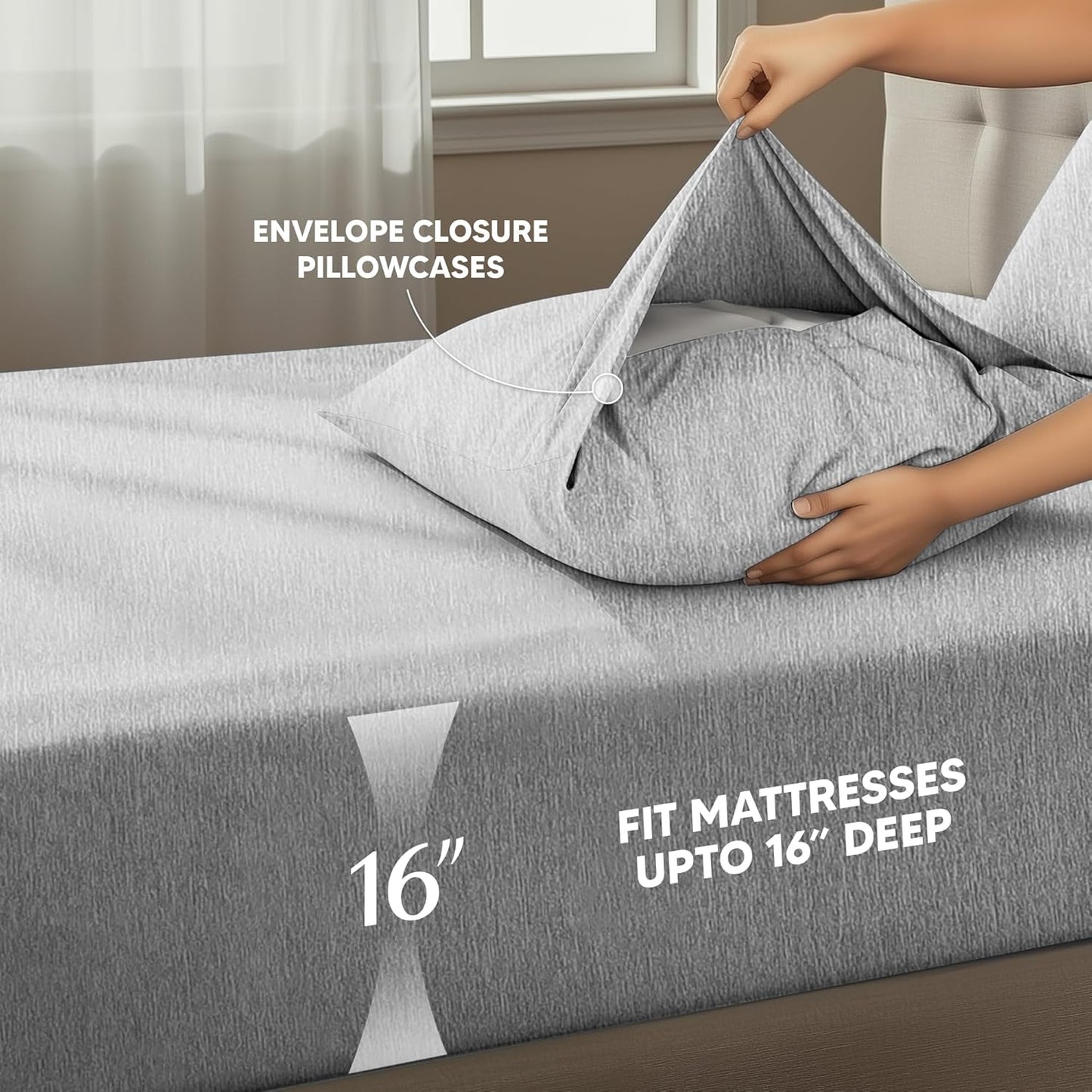 Utopia Bedding Twin Sheet Set - Soft & Breathable Microfiber, 3-Piece in Heather Grey | Oeko-Tex Certified