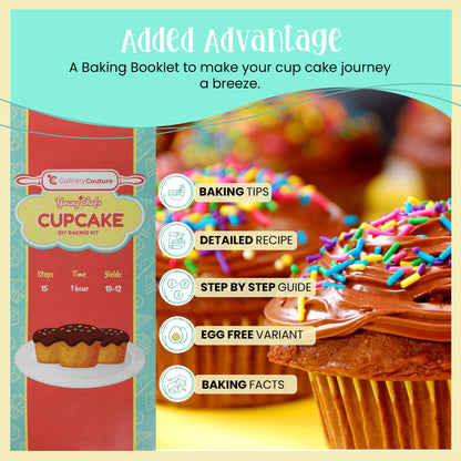 Young Chefs Sprinkles Cupcake Baking Kit with Pre-Measured Ingredients for Kids by Culinary Couture