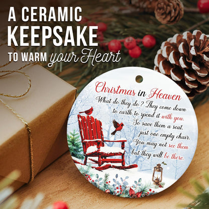 ZAGKOO Christmas In Heaven Cardinal Ornament - Memorial Gift for Loved Ones - Red Sympathy Decoration