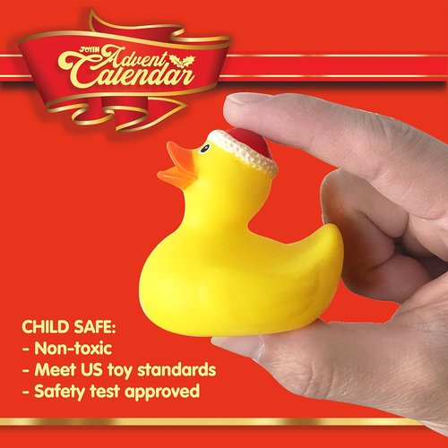 JOYIN Christmas Advent Calendar - 24 Rubber Ducks Countdown for Kids | Fun Bath Toys & Party Favors