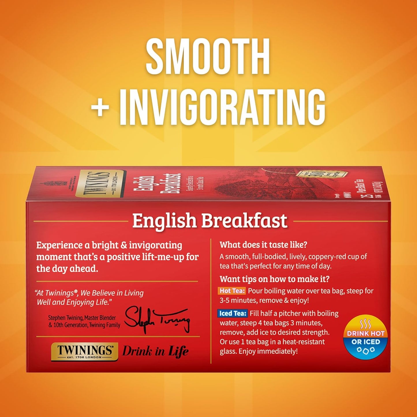 Twinings English Breakfast Black Tea - Flavorful & Robust Caffeinated Tea Bags | 150 Individually Wrapped Bags (Pack of 6)
