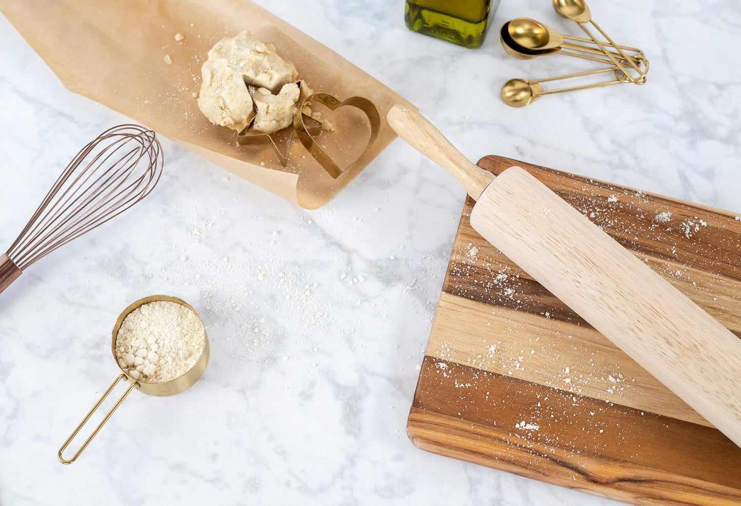 Classic Wood Rolling Pin - 20-Inch Baker's Essential for Pizza Dough, Cookies & Pastries