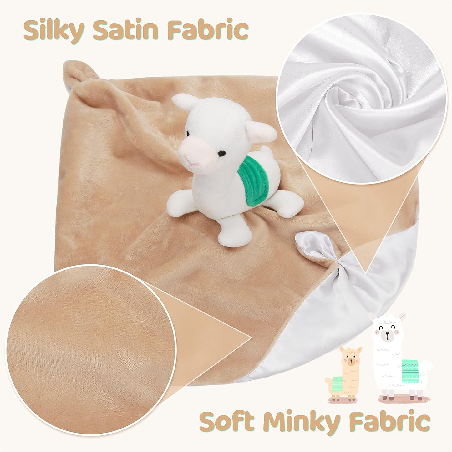 Pro Goleem Llama Security Blanket - Soft Lovey for Babies | 14-Inch Snuggle Toy & Gift