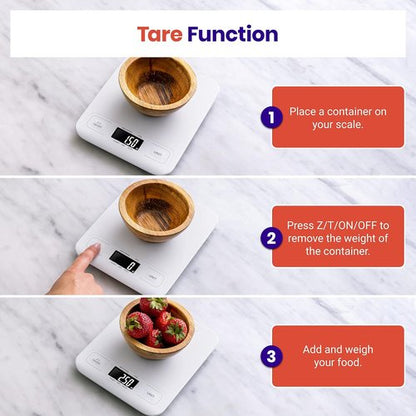 Etekcity Digital Food Kitchen Scale - Accurate Grams & Ounces Measurement for Baking & Meal Prep | Medium White