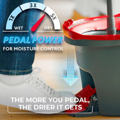 O-Cedar EasyWring Microfiber Spin Mop - Complete Floor Cleaning System with 4 Extra Refills