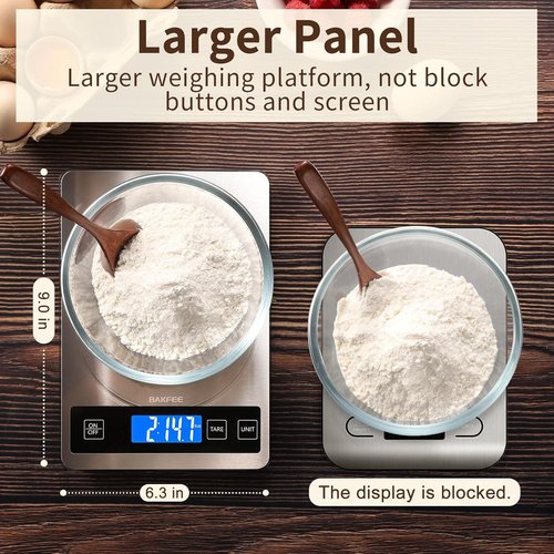 Digital Kitchen Scale by [Brand Name] - 33lb Stainless Steel & Tempered Glass, USB Rechargeable, Precise 1g Weighing