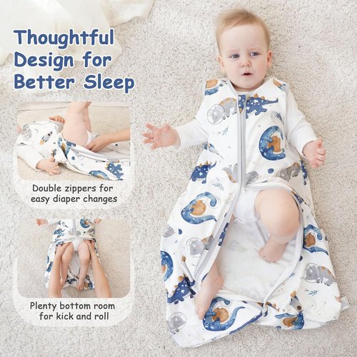 Looxii Baby Sleep Sack - 0.5 TOG 100% Cotton Wearable Blanket | 3-Pack for Newborns & Toddlers (18-24 Months)