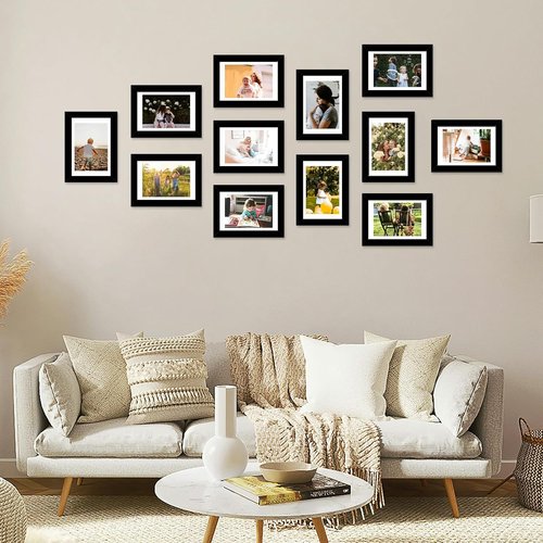 JCJMY 18-Pack Black 4x6 Picture Frames - Gallery Wall Decor Set for Hanging & Tabletop Display