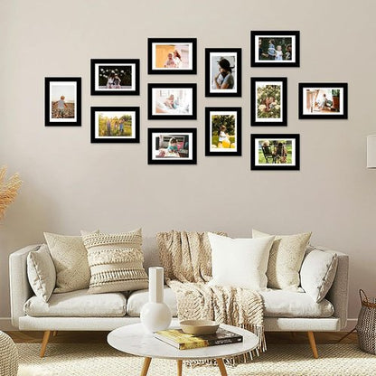JCJMY 18-Pack Black 4x6 Picture Frames - Gallery Wall Decor Set for Hanging & Tabletop Display
