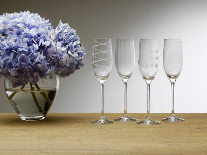 Mikasa Crystal Cheers Champagne Flutes, Set of 4, 8 fluid ounces