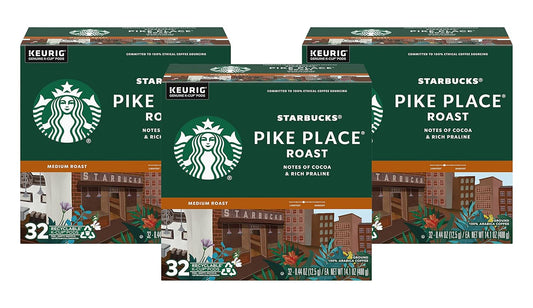Starbucks K-Cup Pods - Pike Place Roast Medium Coffee - 32 Count (Pack of 4)