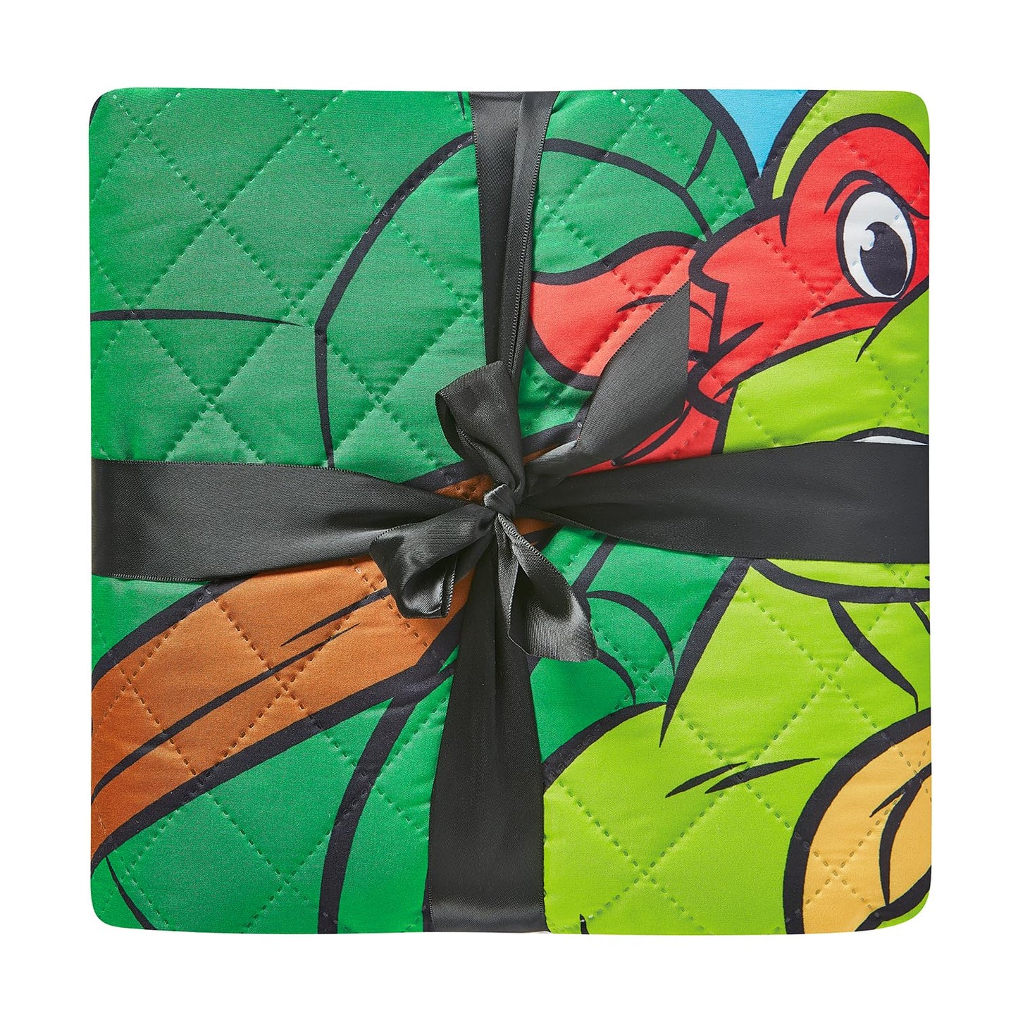 Teenage Mutant Ninja Turtles Bedding Set Twin Bed - Bundle with TMNT Bedspread, Flat Sheet, Fitted Sheet, and Pillowcase Plus Posters, Tattoos, More | TMNT Bedroom Set Twin