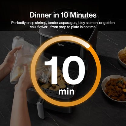 Typhur Sync 8QT AI Smart Air Fryer - 9-in-1 Non-Toxic Ceramic with Wireless Thermometer | Cooks 6lb Chicken