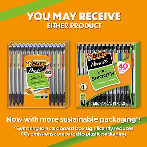 BIC Xtra Smooth Mechanical Pencils - Refillable & Retractable | 0.7 mm Medium Point, 40-Count Pack