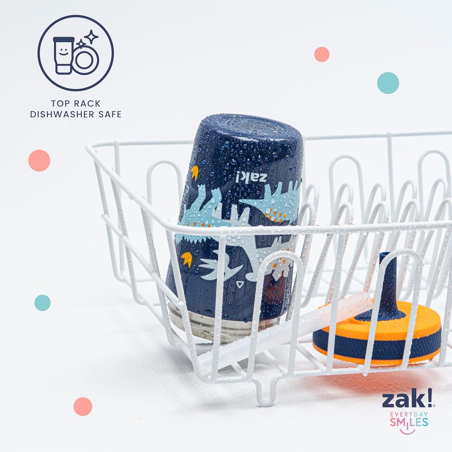 Zak Designs Kelso Toddler Sippy Cup - 12oz Vacuum Insulated, Leak-Proof Design for Kids | Spaceships