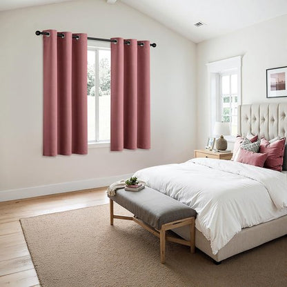 MIULEE Dusty Rose Blackout Curtains for Bedroom Living Room 54 Inches Long 2 Panels, Thermal Insulated Room Darkening Drapes Solid Grommet Noise Reduction Light Blocking Window Treatments 40x54 Inch