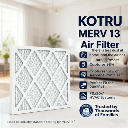 MERV 13 20x20x1 Air Filters by [Brand Name] - 4-Pack Electrostatic Pleated HVAC Filters | Captures Dust, Pollen & Pet Dander
