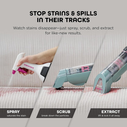 Shark StainForce Cordless Portable Spot & Odor Remover System - Dual-Formula Refill 2-Pack, 2x 16.9oz for Carpets & Rugs