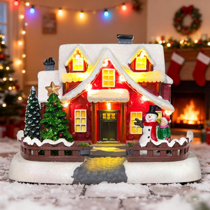 Skiennix LED Lighted Village House - 7 Inch Christmas Decoration for Holiday Home Decor | Collectible Xmas Building