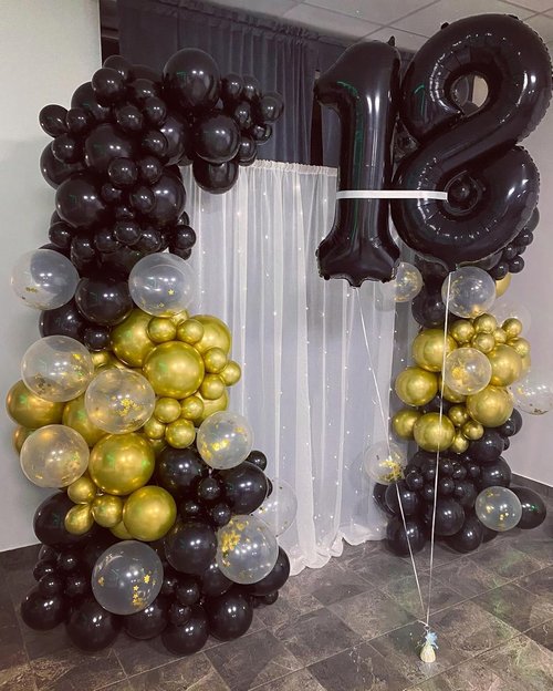Black Number 18 Balloon | 40-Inch 18th Birthday Decoration for Boys and Girls Party Supplies