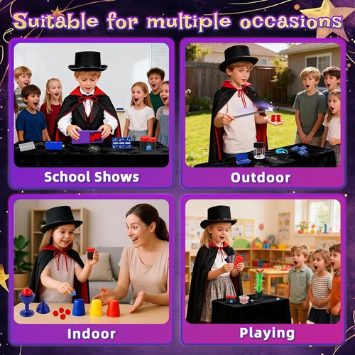Magic Kit - Exciting Starter Magic Tricks Set with Wand & Costume | Gift for Kids Ages 6-12