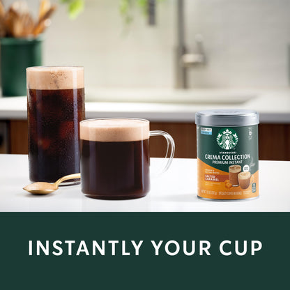 Starbucks Crema Collection Premium Instant Salted Caramel Flavored Instant Coffee, 100% Arabica Beans, 3 Tins (7.12 Oz Each)