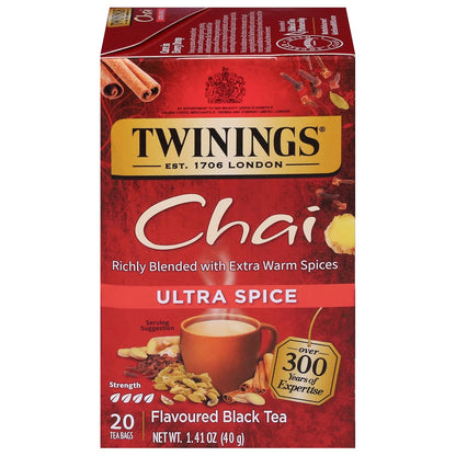 Twinings Ultra Spice Chai Tea - Aromatic Blend for Invigorating Flavor - 1.41 oz, 20 Count