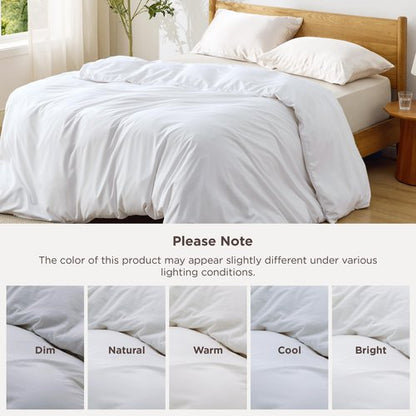 Bedsure Duvet Cover California King Size - Only Includes 1 Duvet Cover (104"x98"), Hotel Luxury Soft Double Brushed All Season Bedding, Zipper Closure, White (No Comforter, No Pillow Shams)
