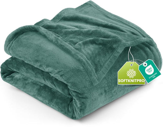 Utopia Bedding Fleece Blanket King Size Celadon 300GSM Luxury Fuzzy Soft Anti-Static Microfiber Bed Blanket (90x102 Inch)
