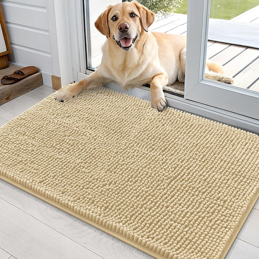 OLANLY Dog Door Mat - Absorbent Non-Slip Chenille Mat for Muddy Paws | 36x24 Inches, Quick Dry, Indoor Entryway Carpet