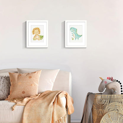 Upsimples Picture Frame - 8.5 x 11 Inch Display for 6x8 Photos with Mat | Elegant White, 1 Pack