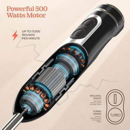 **Powerful Immersion Blender - 500W Electric Hand Blender with Turbo Mode & Detachable Base | Stainless Steel Blades for Soup, Smoothies, Purees**