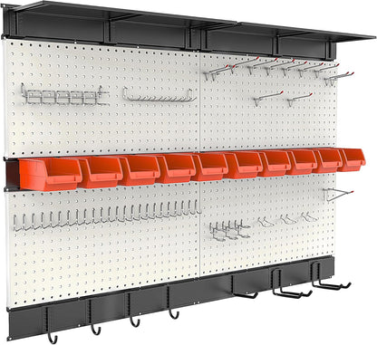 Ultrawall Pegboard Wall Organizer - 48" X 36" Garage Storage System with 72 Hooks & Bins