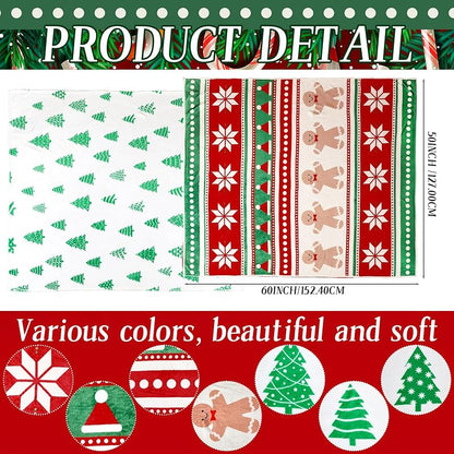 Two-Piece Christmas Throw Blanket Set 50 x 60 Inches Fleece, Holiday Decorative Blankets