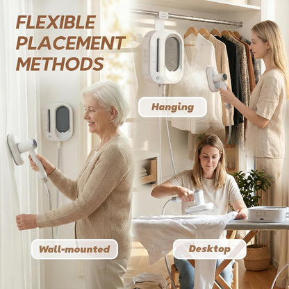 Skiennix 2 In 1 Clothes Steamer - 1550W Powerful Portable Wrinkle Remover | 1100ml Tank, Fast Heat-Up, White