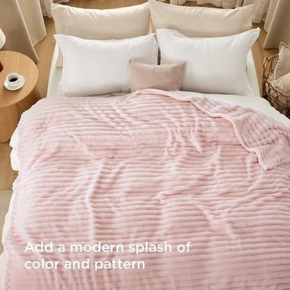 Bedsure GentleSoft Blanket - Cozy California King Size Throw in Crystal Pink, 102x96 Inches