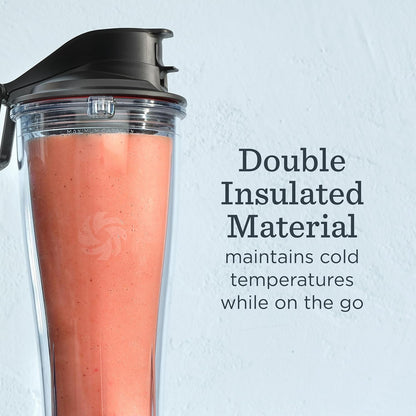 Vitamix Personal Cup Adapter - BPA-Free, Dishwasher-Safe with Two 20-Ounce Blender Cups & Lids