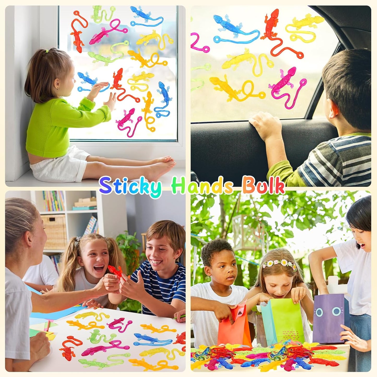 Skiennix 30 PCS Sticky Gecko Hands - Stretchable Lizard Toys for Kids | Perfect Party Favors & Treasure Box Prizes