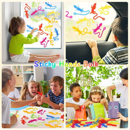 Skiennix 30 PCS Sticky Gecko Hands - Stretchable Lizard Toys for Kids | Perfect Party Favors & Treasure Box Prizes