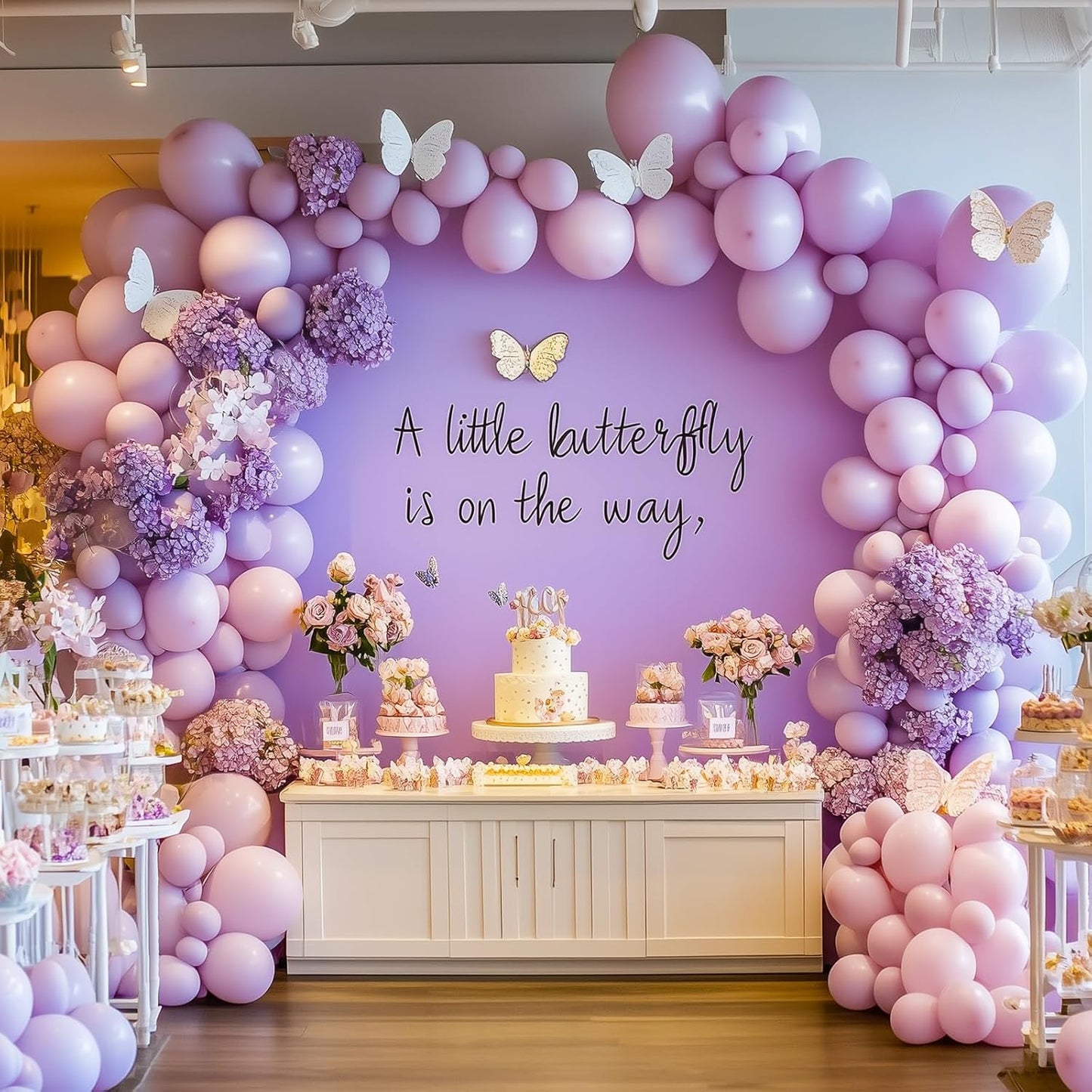 RUBFAC Pastel Purple Balloon Arch Kit - 129pcs Light Lavender Balloons for Birthday & Wedding Decor | Various Sizes 5-18 Inches