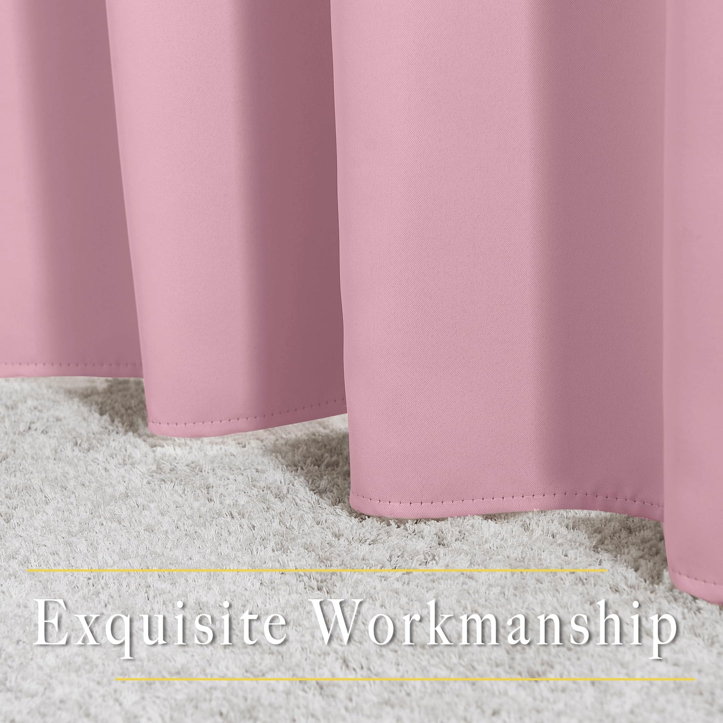 NICETOWN Room Darkening Curtain Panels - (52 inches W x 120 inches L, Crystal Pink, 2 Panels) Toddler Boy Bedroom Drapes with Grommet Top, Energy Smart Window Treatment Curtains