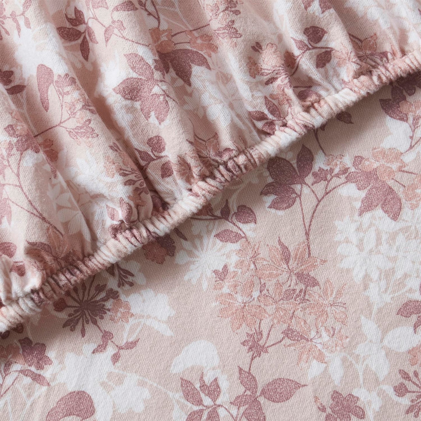 Tahari Home - Queen Sheets, 4-Piece Cotton Flannel Bedding with Matching Pillowcases, Brushed for Extra Softness, Cozy Home Decor (Mora Blush, Queen)