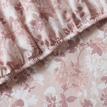 Tahari Home - Queen Sheets, 4-Piece Cotton Flannel Bedding with Matching Pillowcases, Brushed for Extra Softness, Cozy Home Decor (Mora Blush, Queen)