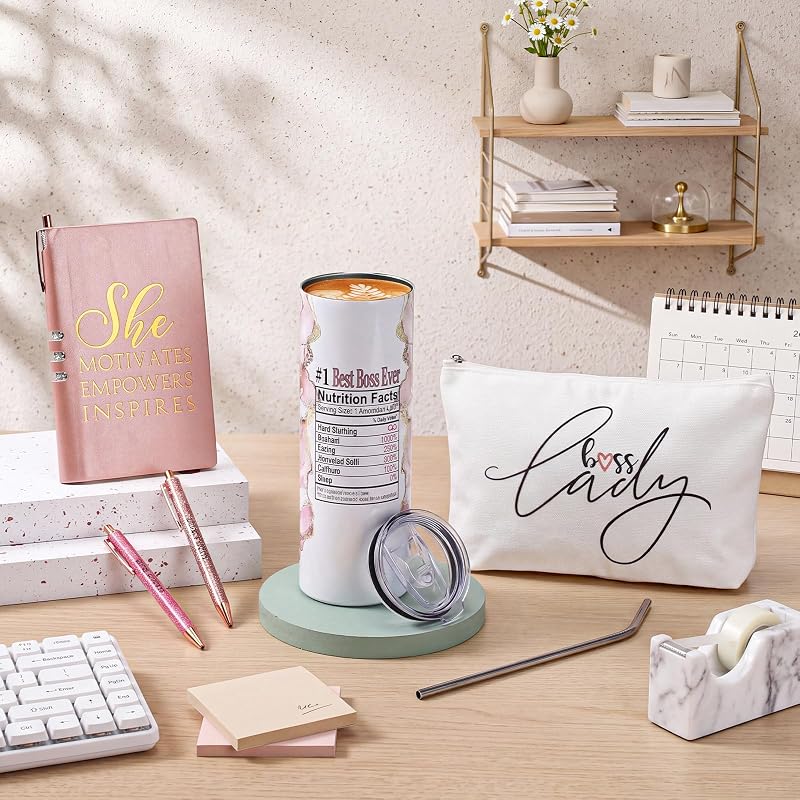 Domensi Boss Day Gifts for Women – 6 Pcs Set, Pink & Elegant Variation