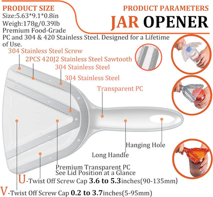 Skiennix Jar Opener - Easy Twist Off Bottle Caps for Seniors & Arthritis Relief | Handheld Kitchen Gadget (Black)