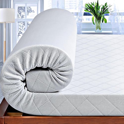 CISTNY 3 Inch Cooling Memory Foam Mattress Topper Twin XL College Dorm, High Density Foam Bed Topper with Washable Removable Bamboo Cover, Organic, Hypoallergenic, Oeko-TEX XL Twin Mattress Topper