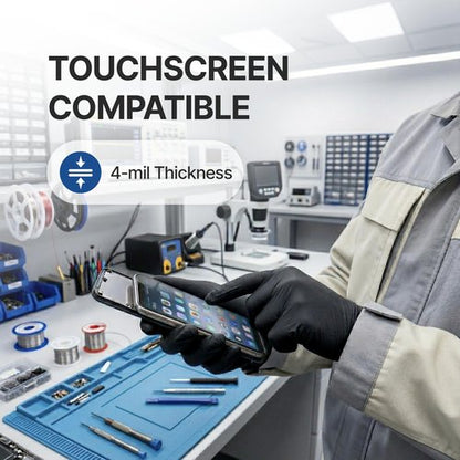 Schneider Large Black Vinyl Exam Gloves, Disposable, Latex-Free, Plastic Gloves for Medical, Cooking, Cleaning, and Food Prep, 50-ct Box